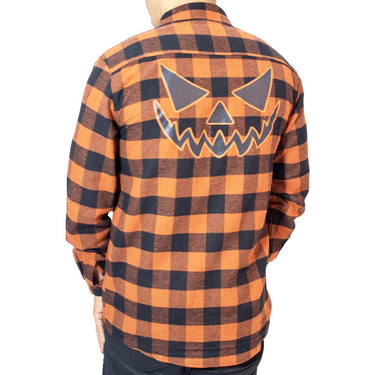 Trick Or Treat Pumpkin Orange Flannel Shirt - Kreepsville